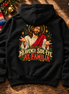 Heavenly Side Eye Navidad Hoodie Black — Flatlay creative