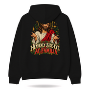 Heavenly Side Eye Navidad Hoodie Black — product mockup