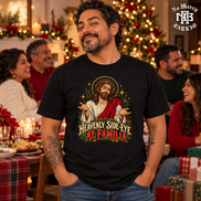 Heavenly Side Eye Navidad T Shirt Black — Lifestyle creative