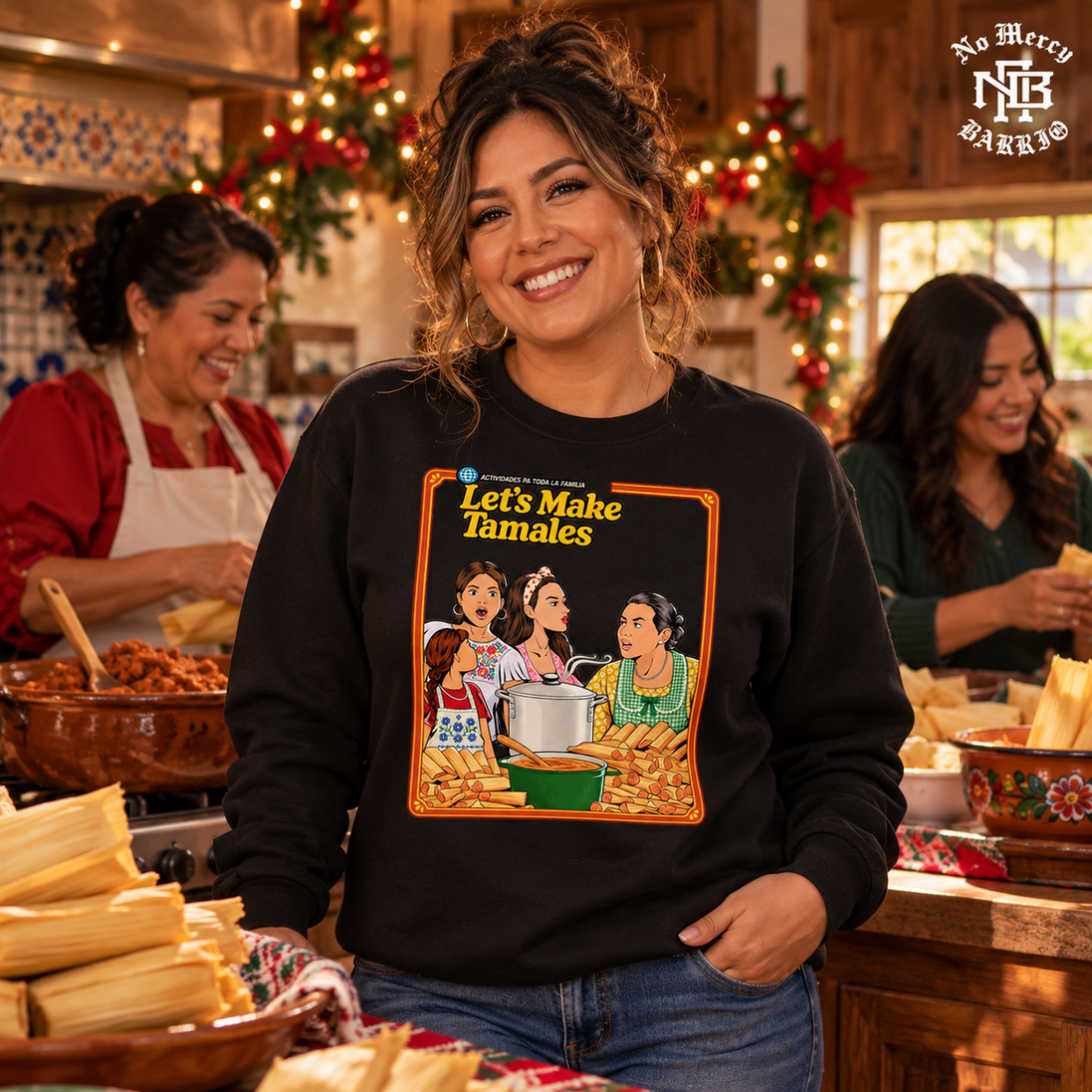 Lets Make Tamales Cocina Edition Sweater Black — Lifestyle creative