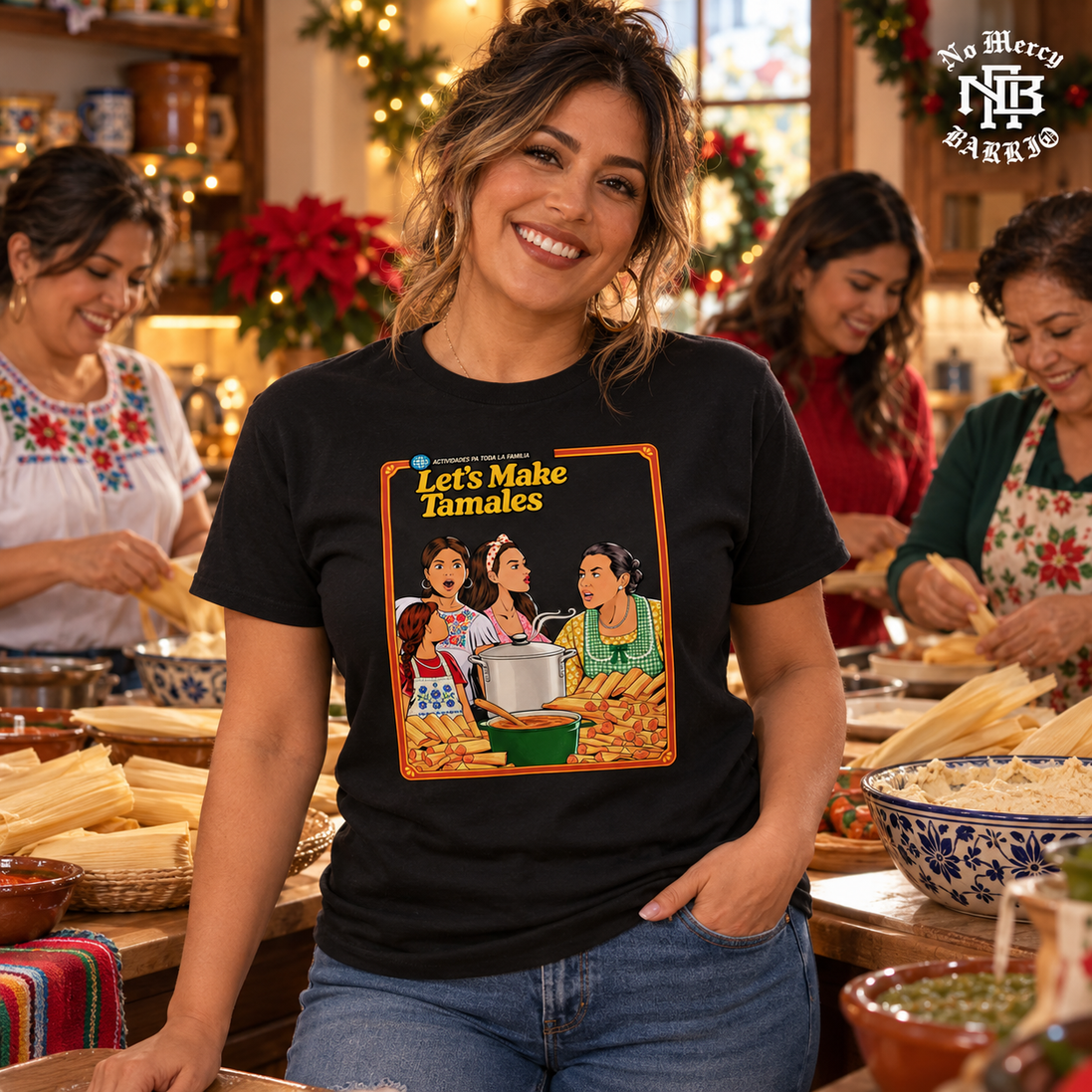 Lets Make Tamales Cocina Edition T Shirt Black — Lifestyle creative