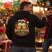 Merry Borracho Club Hoodie Black — Lifestyle creative
