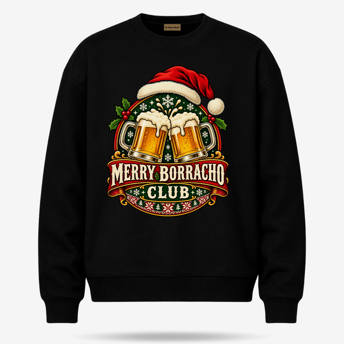 Merry Borracho Club Sweater Black — product mockup