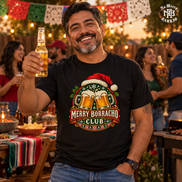 Merry Borracho Club T Shirt Black — Lifestyle creative
