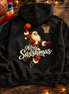 Merry Swishmas Varsity Vintage Hoodie Black — Flatlay creative