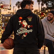 Merry Swishmas Varsity Vintage Hoodie Black — Lifestyle creative