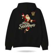 Merry Swishmas Varsity Vintage Hoodie Black — product mockup