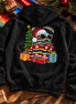 No Me Ghosta Serape Mood Hoodie Black — Flatlay creative