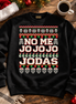 No Me Jo Jo Jo Jodas Frosty Stitch Sweater Black — Flatlay creative