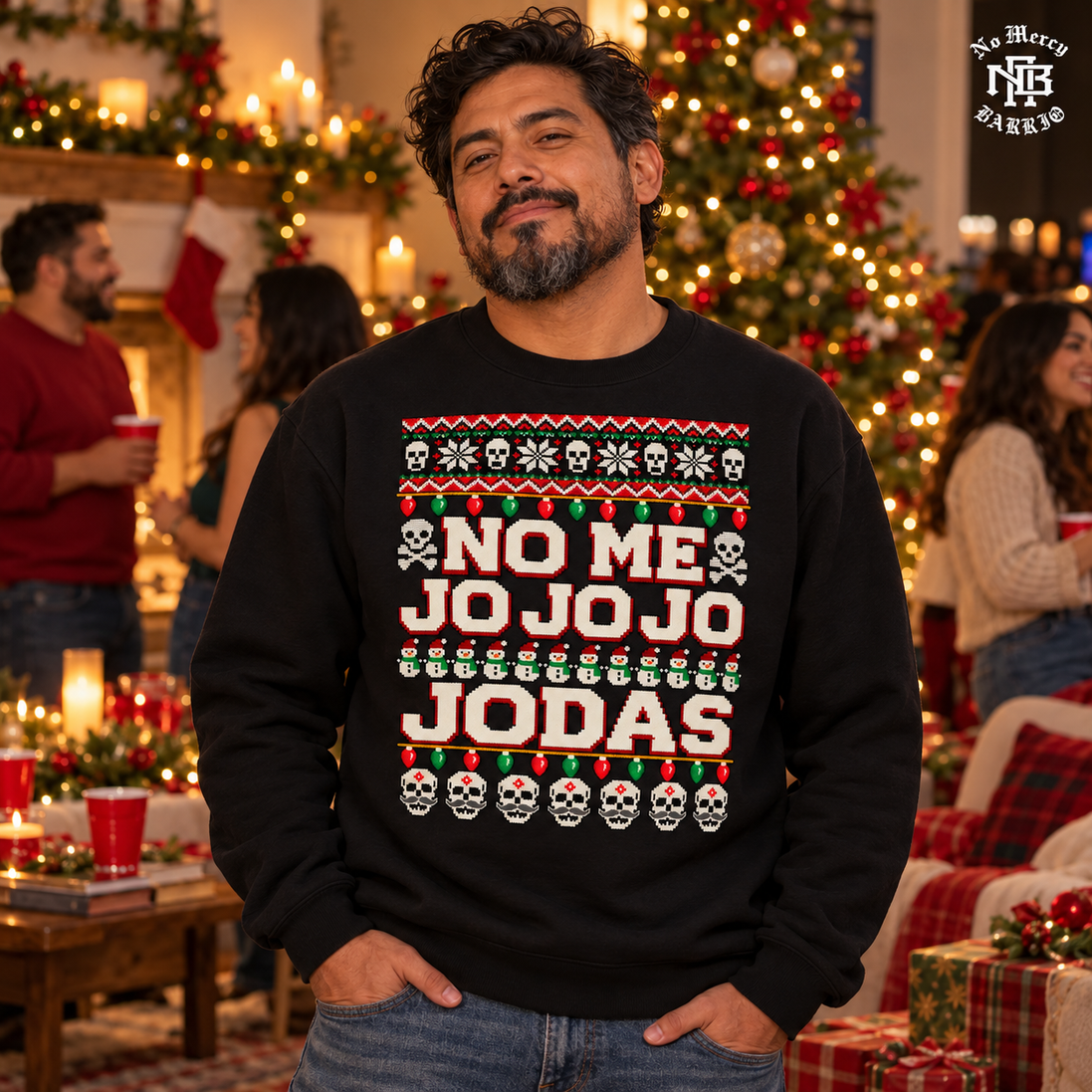 No Me Jo Jo Jo Jodas Frosty Stitch Sweater Black — Lifestyle creative