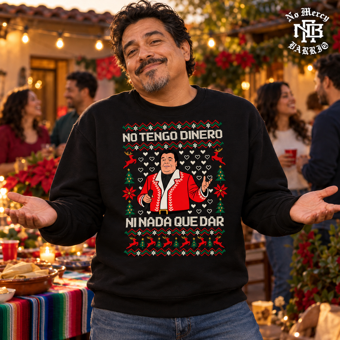 No Tengo Dinero Festive Bordado Sweater Black — Lifestyle creative