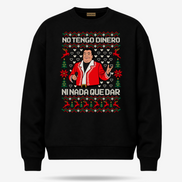 No Tengo Dinero Festive Bordado Sweater Black — product mockup