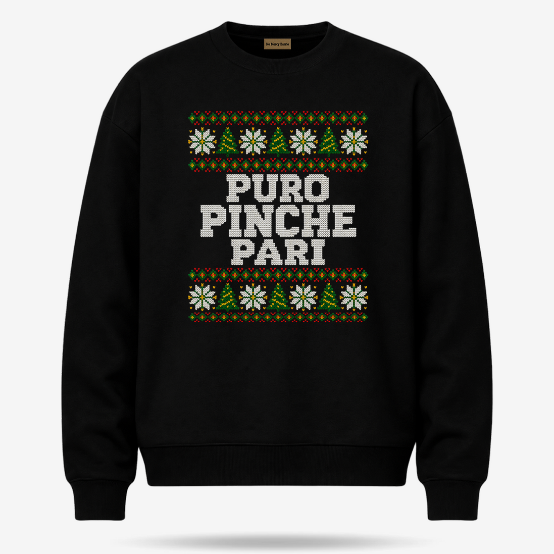 Puro Pinche Pari Fiesta Fair Isle Sweater Black — product mockup