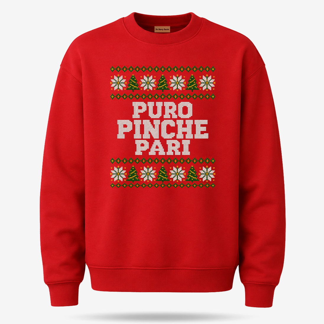 Puro Pinche Pari Fiesta Fair Isle Sweater Red — product mockup