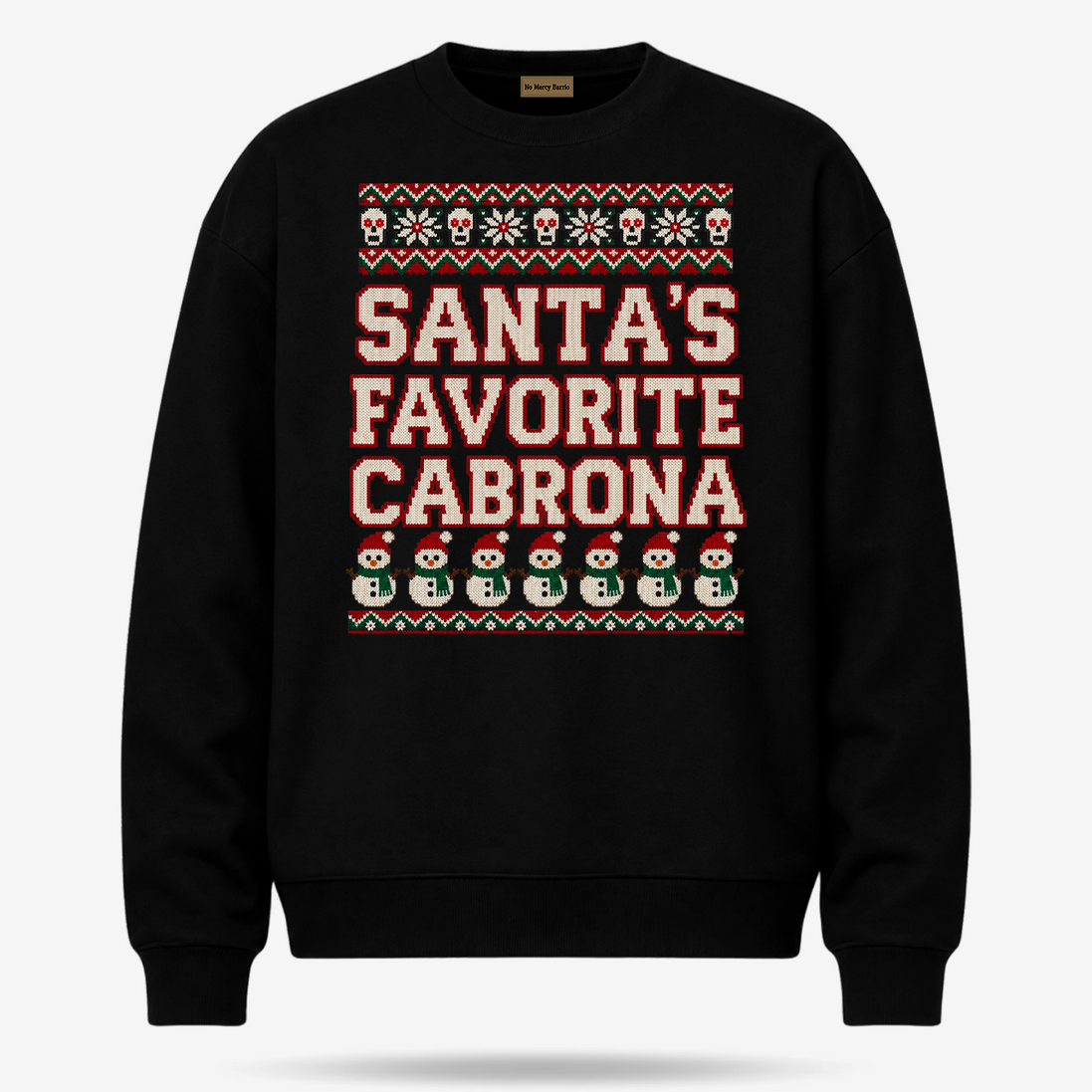 Santas Favorite Cabrona Fiesta Knit Sweater Black — product mockup