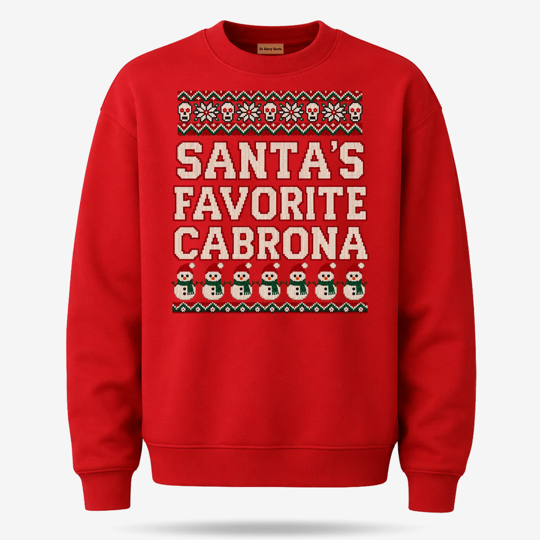 Santas Favorite Cabrona Fiesta Knit Sweater Red — product mockup