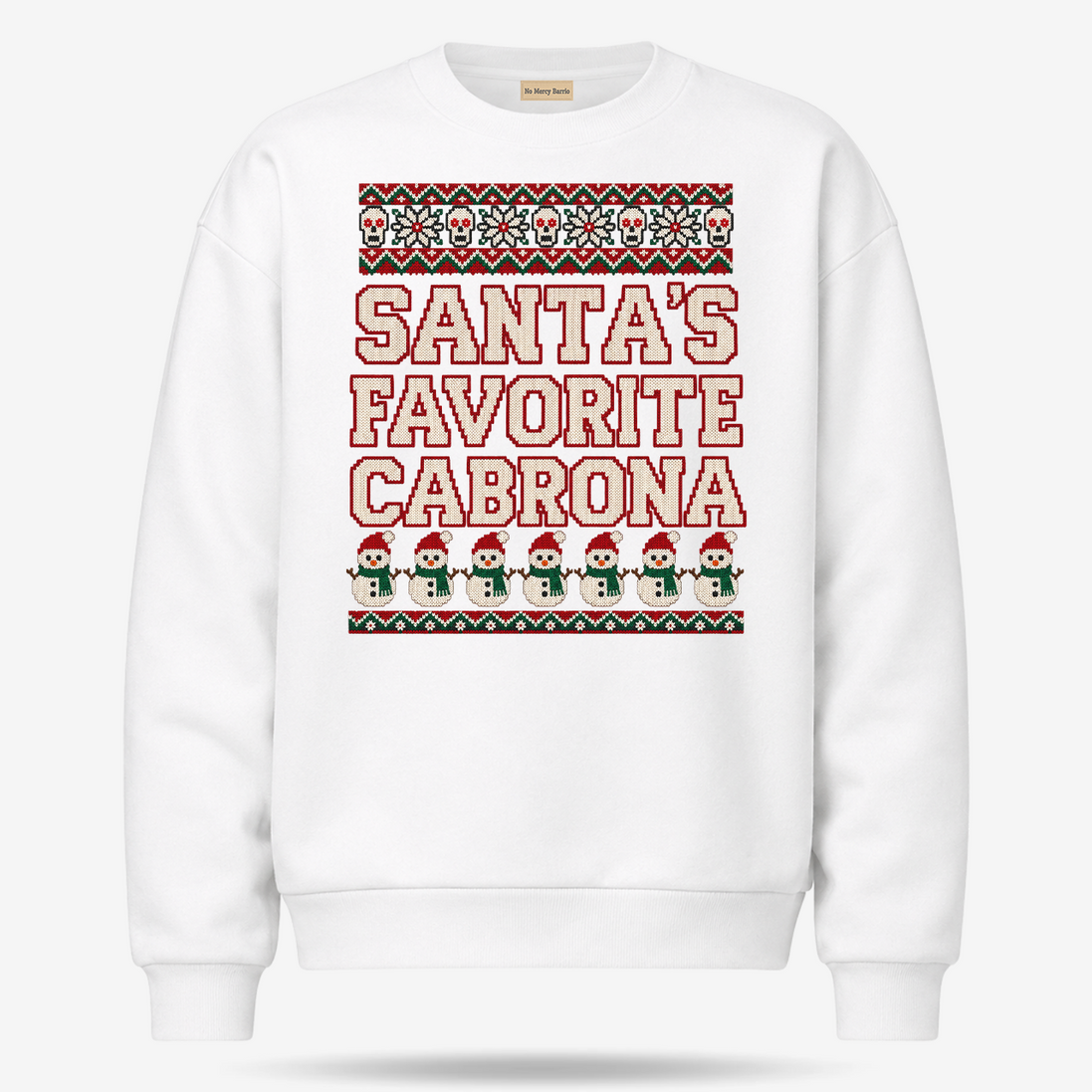 Santas Favorite Cabrona Fiesta Knit Sweater White — product mockup