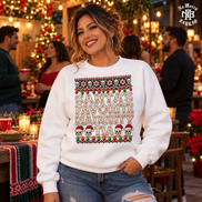 Santas Favorite Naughty Tia Besos Knit Sweater White — Lifestyle creative