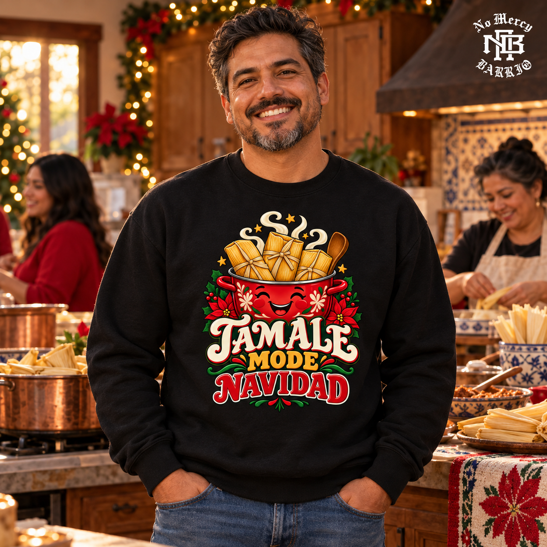 Tamale Mode Navidad Sweater Black — Lifestyle creative