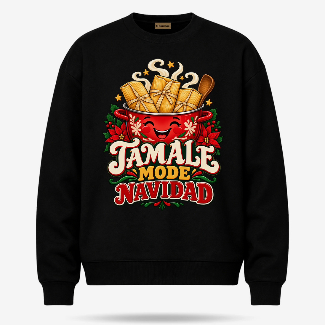 Tamale Mode Navidad Sweater Black — product mockup