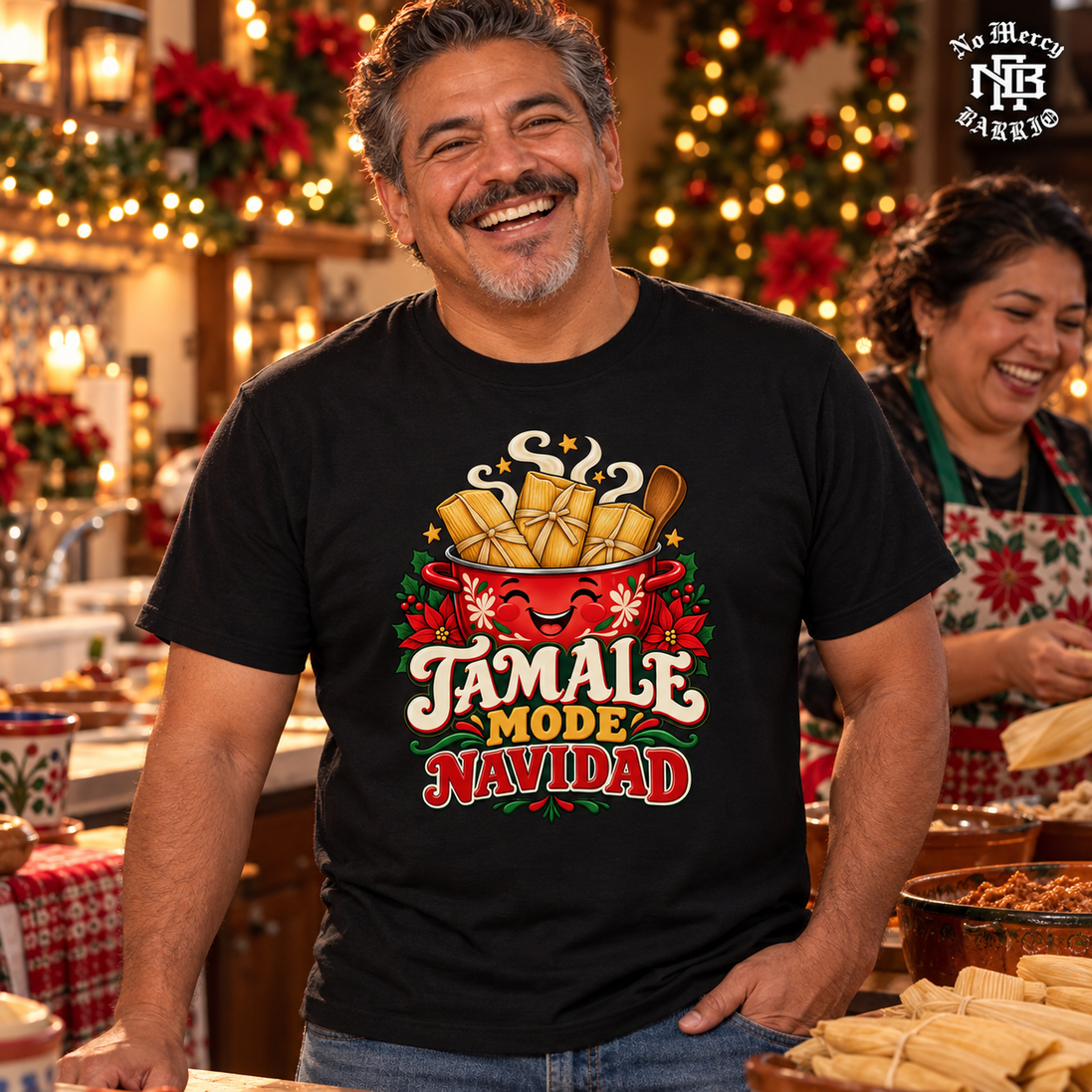 Tamale Mode Navidad T Shirt Black — Lifestyle creative